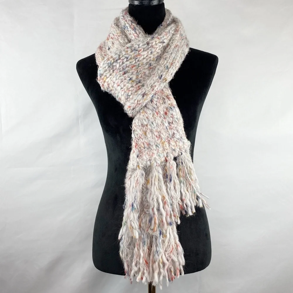 Soft Cozy Chunky Knit Classic Fringe Scarf 88”X 9”